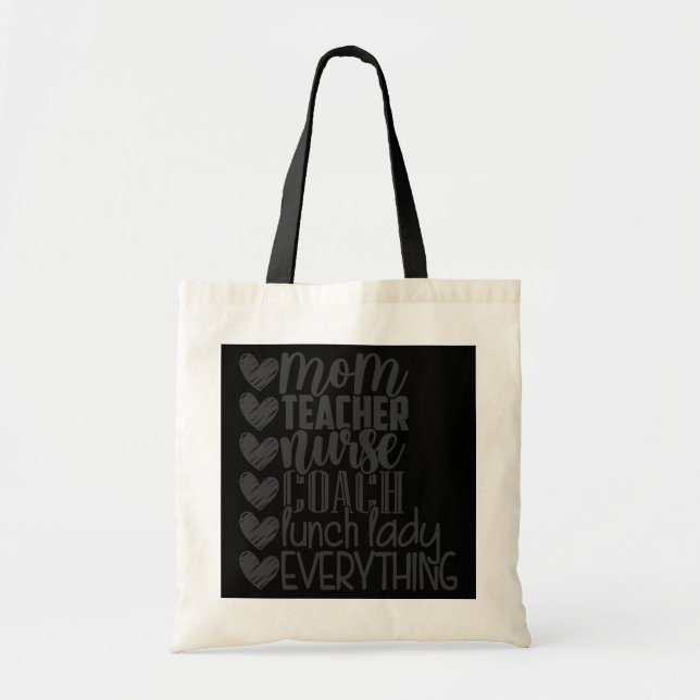 Bolsa Tote mãe professora treinadora almoço dama tudo  (Frente)