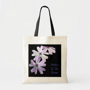 Bolsa Tote MÃE roxa de 3 flores do NOIVO