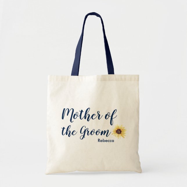 Bolsa Tote Mãe russa do girassol personalizada do noivo (Frente)