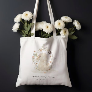 Bolsa Tote Mãe Suave Bonita Coelhinha Floral Chá de fraldas