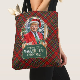 Bolsa Tote MAGA magnífica Comprada de Trump Tartan de Natal