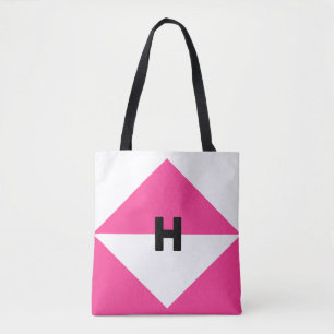 Bolsa Tote Magenta e Branco Modernos
