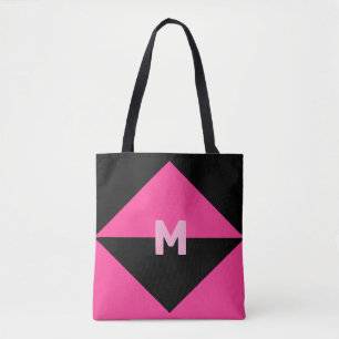 Bolsa Tote Magenta Moderna e Preto