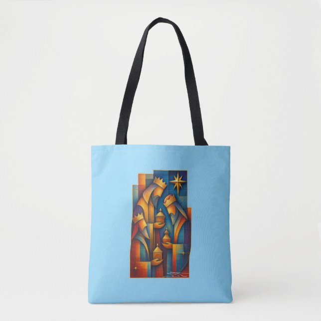 Bolsa Tote Magi Geométrico - Estrela de Natal dos Três Reis M (Frente)