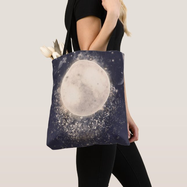 Bolsa Tote Magia da Lua dos Sonhos Faíscas Cósmicas (Close Up)