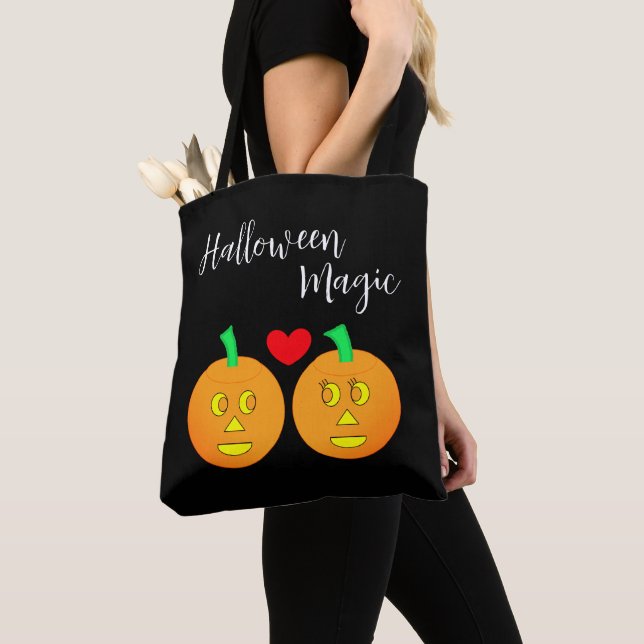 Bolsa Tote Magia do Halloween: Preto (Close Up)