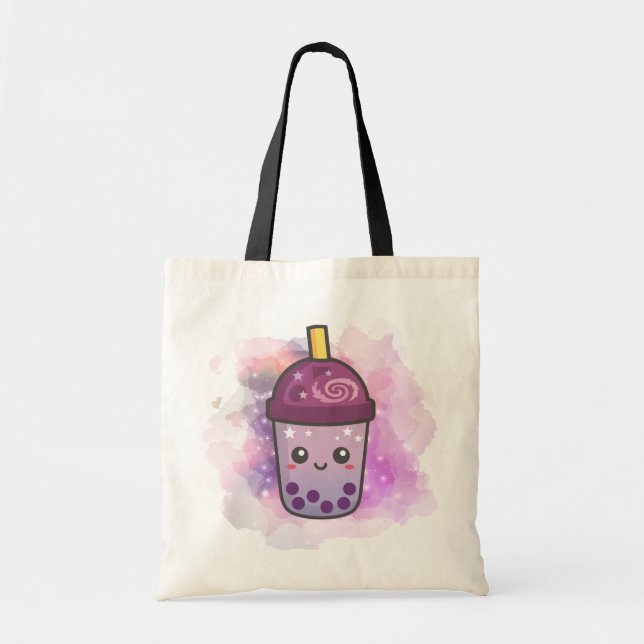 Bolsa Tote Magic Galaxy Boba Tea | Sacos de Tote Personalizad (Frente)
