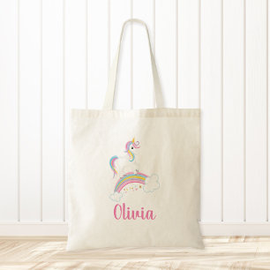 Bolsa Tote Magical Rainbow Unicorn Personalizado