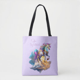 Bolsa Tote Magical Unicorn Fantasy nutre aniversário de roman