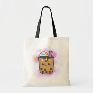 Bolsa Tote Magical Unicorn Rainbow Boba Tea   Marca de Toque 