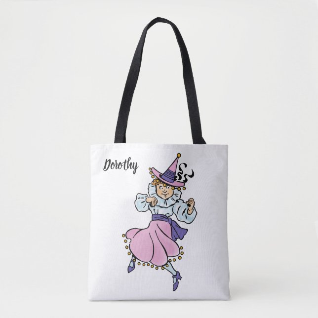 Bolsa Tote Mágico de Oz Antigo, Garotinha Munchkin Dançando F (Frente)