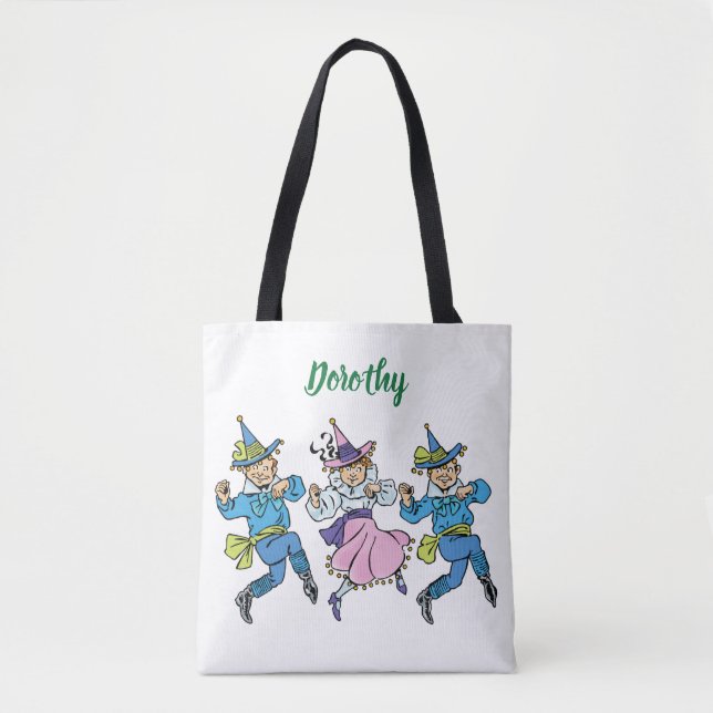 Bolsa Tote Mágico de Oz Vintage, Lindos Munchkins Dançantes! (Frente)