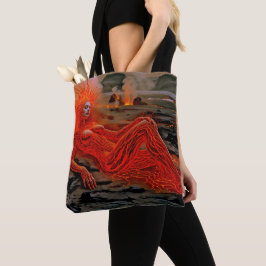 Bolsa Tote "Magma Dormindo" - Retrato de Mulher Vulcânica