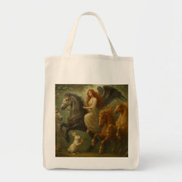 Bolsa Tote Magnificent Horses and Angel Tote Bag
