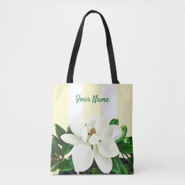 Bolsa Tote Magnolia Bloom | Amarelo personalizado e branco