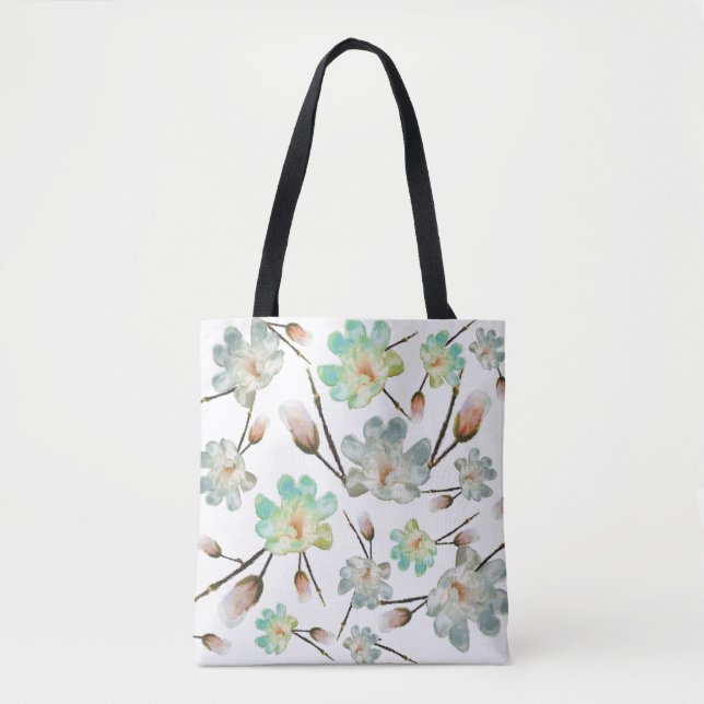 Bolsa Tote Magnolia Padrão Por Toda A Banheira (Frente)