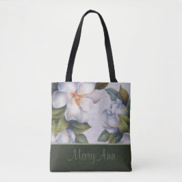 Bolsa Tote Magnolia Personalizada Blooms Sage Clássico Verde