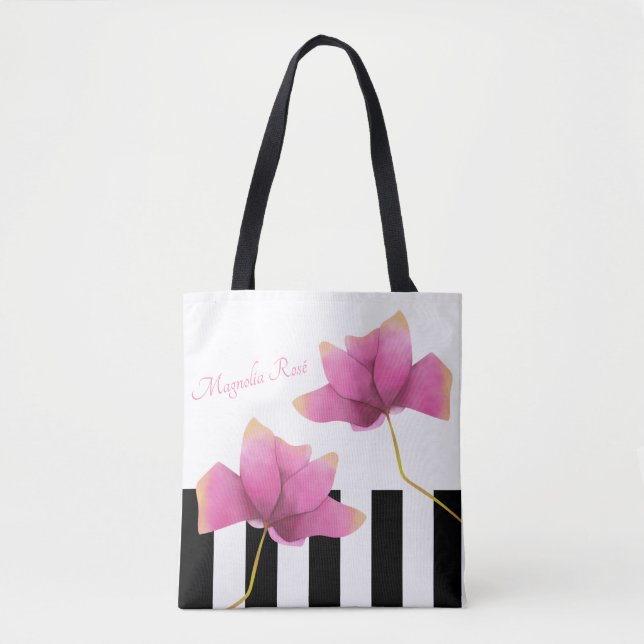 Bolsa Tote Magnolia Rosé Modern Floral Design (Frente)
