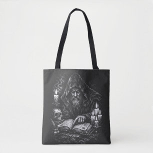 Bolsa Tote Mago Estudando o Grimório — por BurnsInHell