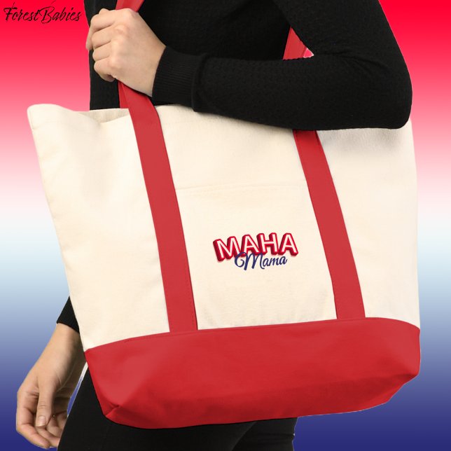 Bolsa Tote MAHA Mama, Torne a América saudável novamente 🇺 v ( MAHA Mama, Red White Blue USA colors, Make America Healthy Again Tote Bag 🇺🇸)