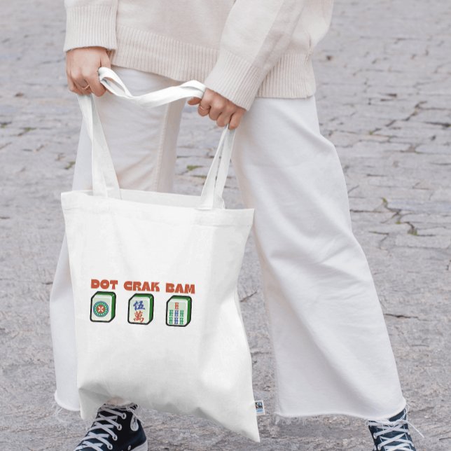 Bolsa Tote Mahjong Dot Crak Bam (Cute bag for Mahjong players that makes a great gift for tournaments, raffles and Mahjong parties!)