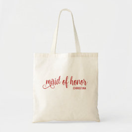 Bolsa Tote Maid of Honor Calligraphy Red Bach