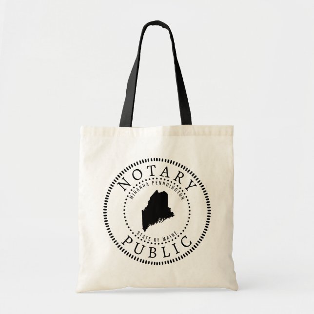 Bolsa Tote Maine Notary Public Personalizado (Frente)