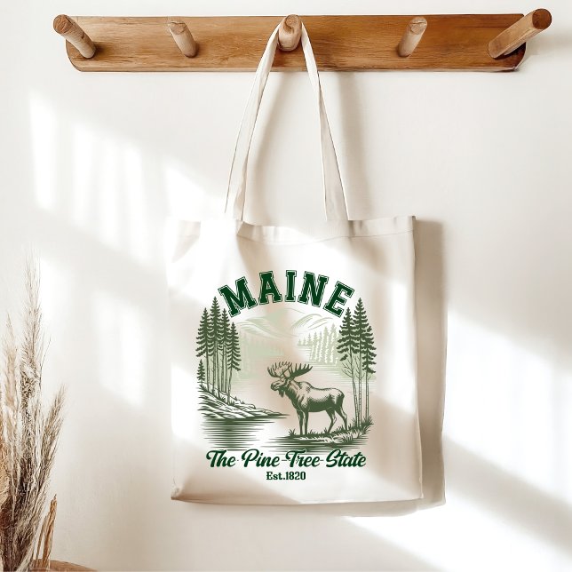 Bolsa Tote Maine Outdoor Adventure Landscape (Criador carregado)