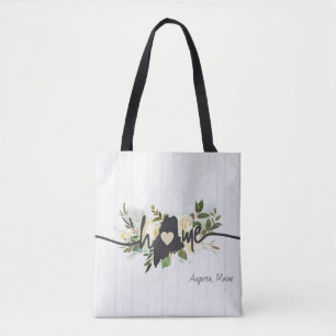 Bolsa Tote Maine State Personalizou Sua Russa Cidade