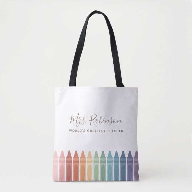 Bolsa Tote Maior Professor Rainbow Crayon (Frente)