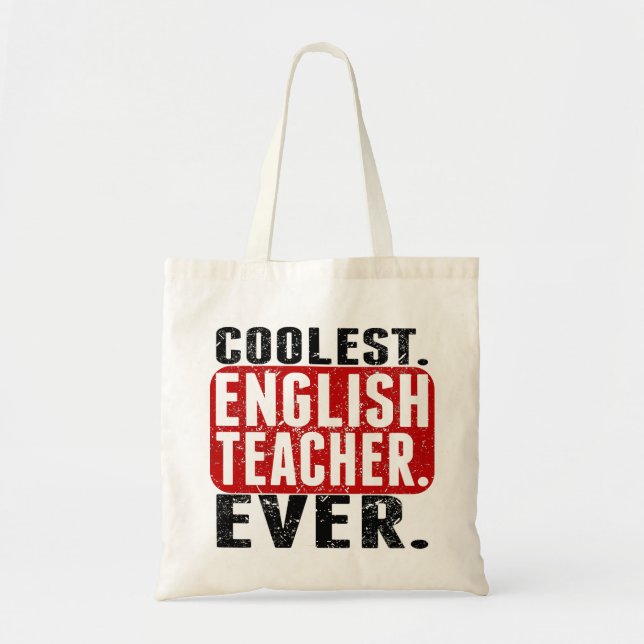 Bolsa Tote Mais fresco. Professor de inglês. Nunca (Frente)