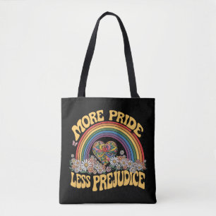 Bolsa Tote Mais Orgulho Menos Preconceito Retro Arco-Íris Org