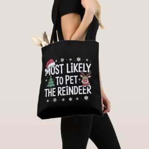 Bolsa Tote Mais Propenso a Acariciar a Família de Natal do Re
