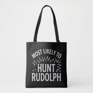 Bolsa Tote Mais Propenso a Caçar Rudolph Roupas de Natal Comb