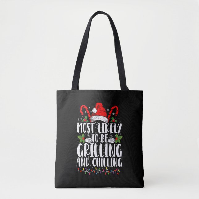 Bolsa Tote Mais Propenso a Grelhar e Esfriar o Natal (Frente)