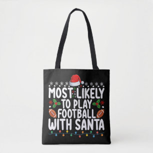 Bolsa Tote Mais Propenso a Jogar Futebol com o Natal do Papai