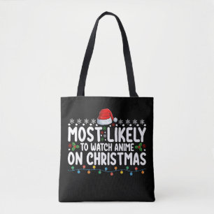 Bolsa Tote Mais Propenso a Ver Anime na Família de Natal