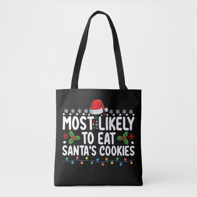 Bolsa Tote Mais Provável de Comer os Biscoitos de Natal do Pa (Frente)
