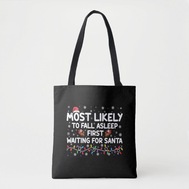 Bolsa Tote Mais Provável Para Dormir Primeira Família De Xmas (Frente)
