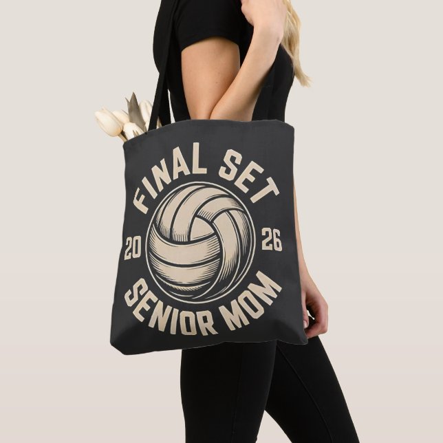 Bolsa Tote Mais velho Final de Graduação Mãe 2026 Voleibol (Close Up)