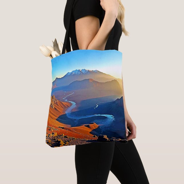Bolsa Tote Majestic Mountain Valley Flow Design (Close Up)