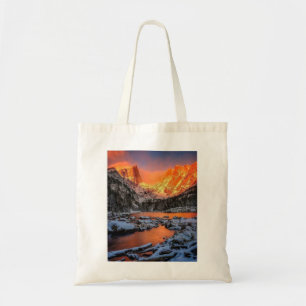 Bolsa Tote Majestosa Paisagem de Inverno do Pôr do Sol da Mon