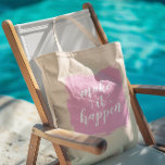 Bolsa Tote Make It happen Pink Brushstroke<br><div class="desc">Make it happen with pink brushstroke background</div>