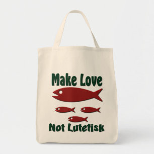 Bolsa Tote Make Love Not Lutefisk Funny Scandinavian