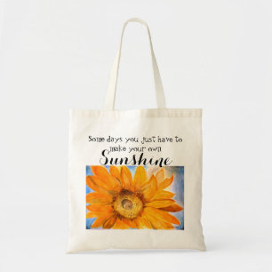 Bolsa Tote Make Sunshine Sunflower Watercolor Art Tote