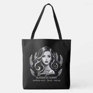 Bolsa Tote Makeup Artist Hair Stylist Modern Black White Dour