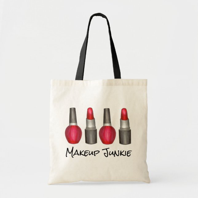 Bolsa Tote Makeup Junkie Red Lipstick Nail Polonês BeauBolsa (Frente)
