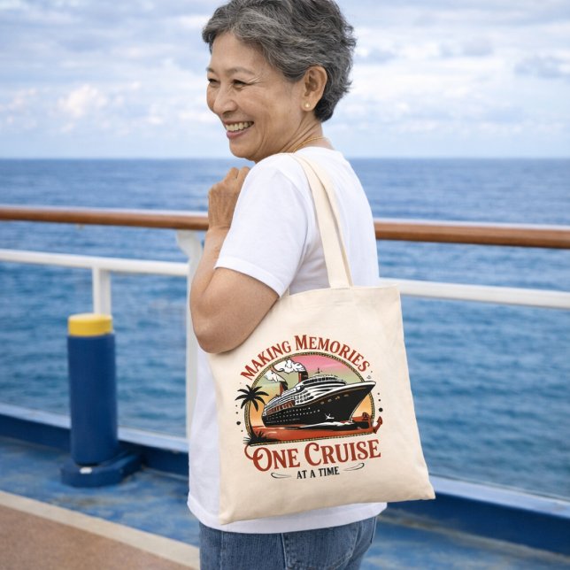 Bolsa Tote Making Memories One Cruise at a Time (Making Memories One Cruise At A Time | Customized Family Reunion Cruise Bag)