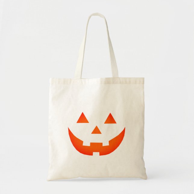 Bolsa Tote Mal-alaranjada do Halloween Jack o rosto da abóbor (Frente)