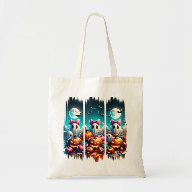 Bolsa Tote Mal-iluminado - Fantasmas em Arcos Rosa (Frente)